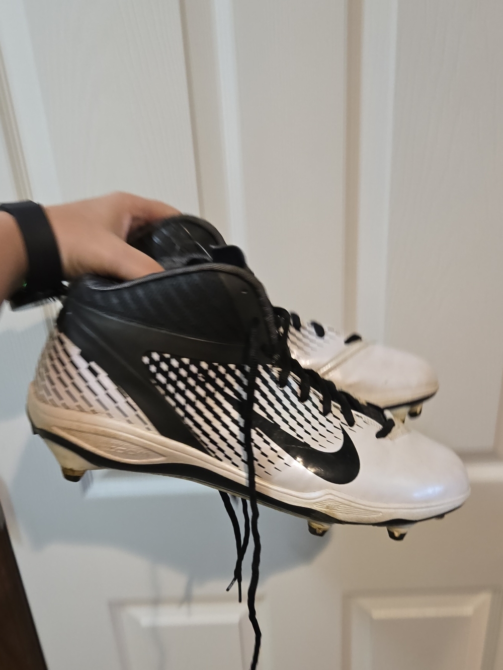 Nike Black & White Football Cleats Size 14 Mens